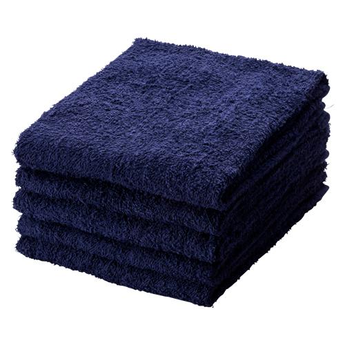 オーミケンシ フェイスタオル5枚入り ダークブルー 8308 1Ｐ． | 