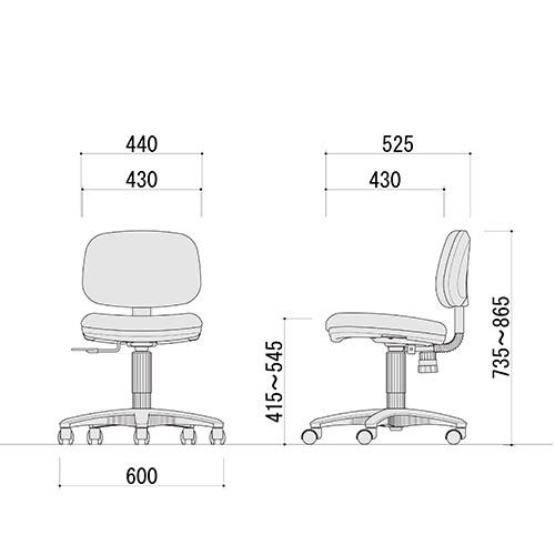 弘益 オフィスチェア K-928(BL) 1脚 |  | 02