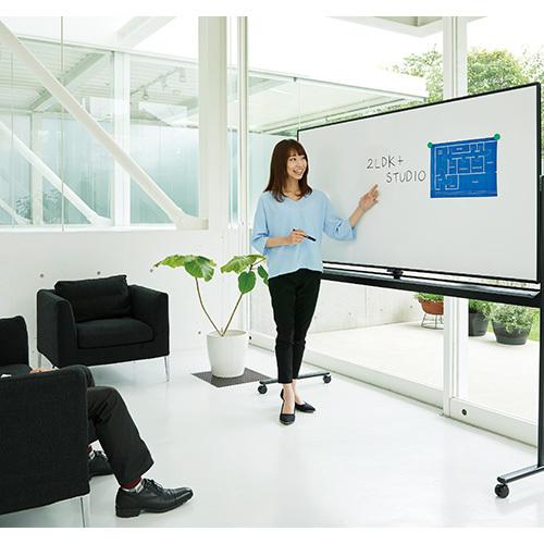 日学 脚付 ホワイトボード 両面回転・SR型 ブラックフレーム SR-11BK 1台 |  | 01
