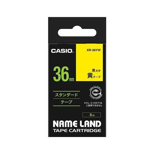 カシオ ネームランドテープ 36mm 黄／黒文字 XR-36YW 1個 | 