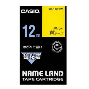 カシオ ネームランドテープ 12mm 黄／黒文字 XR-12GYW 1個 | 