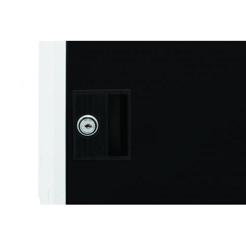 アスカ 組立式シューズボックス ブラック SB800BK 1台 ロッカー 鍵