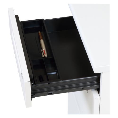 ぴいちゃん用　袖机 弘益 片袖机 幅1200×奥700×高700mm LDC-K127-R3(WH) 1台 : イーヅカ