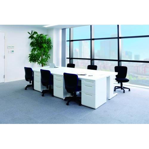 ぴいちゃん用　袖机 弘益 片袖机 幅1200×奥700×高700mm LDC-K127-R3(WH) 1台 : イーヅカ