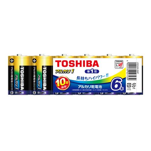 東芝 アルカリ乾電池 防災備蓄 単1形 アルカリ1 LR20AN 6MP 6本入 | 