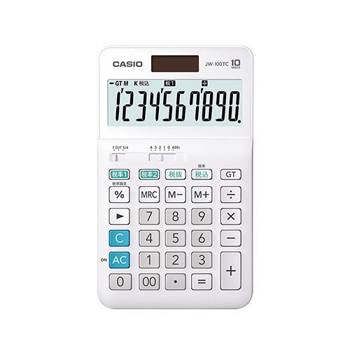 カシオ W税電卓 JW-100TC-N 1台 | 