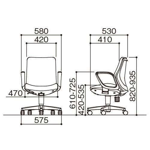 アイコ 事務用チェア OA-3115FJ(FG3)BK 1脚 |  | 02