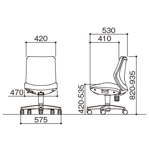 アイコ 事務用チェア OA-3105(FG3)DBU 1脚 |  | 02