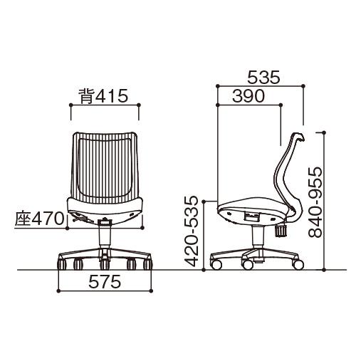 アイコ 事務用チェア OA-3205B(FG3)CRM 1脚 |  | 02