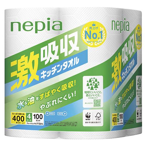王子ネピア ネピア 激吸収キッチンタオルＮ 4ロール 404326 1Ｐ． | 