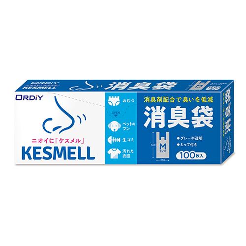オルディ KESMELL 消臭袋 M グレー半透明 100Ｐ KS-SHGYMT-100 1箱 | 