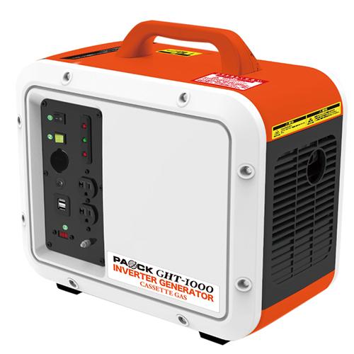 カセットガスインバータ発電機 GHT-1000 GHT-1000 カセットガスインバータ発電機 1台 パオック 【通販