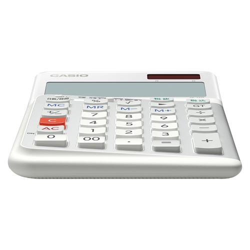 カシオ 人間工学 電卓 ジャストタイプ（白） JE-12D-WE-N 1台 |  | 01