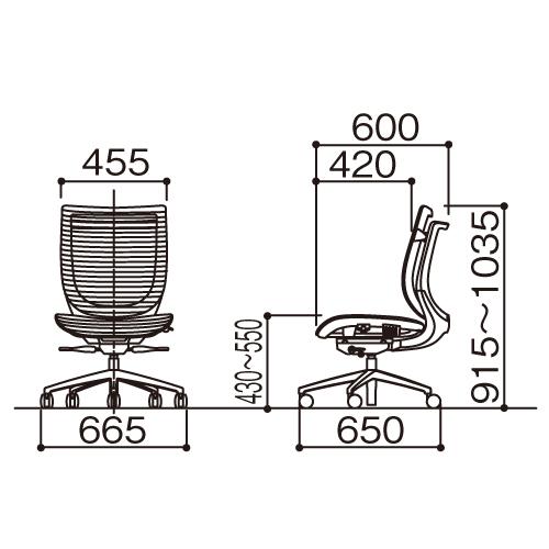 アイリスチトセ 事務用チェア 肘なし ブラック VIG-P50L0-MM-OBP_3