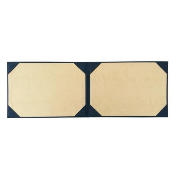 美濃商会 証書ファイル 横型 布 紺 Ａ4二枚用 9282-08 1冊 |  | 01