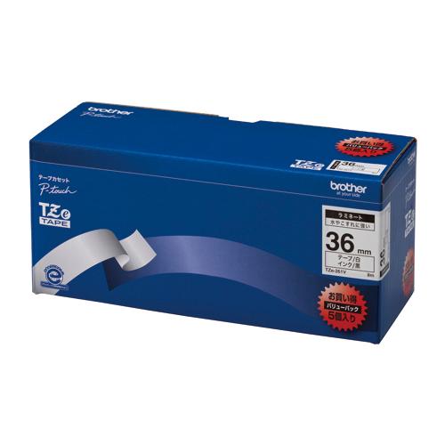 （まとめ買い）ブラザー ピータッチテープ36mm白/黒(5個入) TZE-261V 00009852 〔×3〕 【北海道・沖縄・離島配送不可】 ブラザー ピータッチテープ 36mm 白／黒（5個入） TZE-261V 1箱