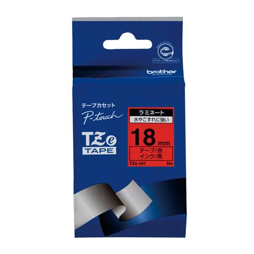 ブラザー ピータッチテープ 18mm 赤／黒 TZE-441 1個 | 