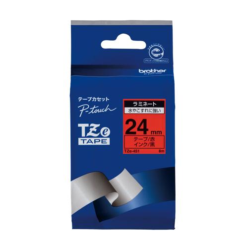 ブラザー ピータッチテープ 24mm 赤／黒 TZE-451 1個 | 