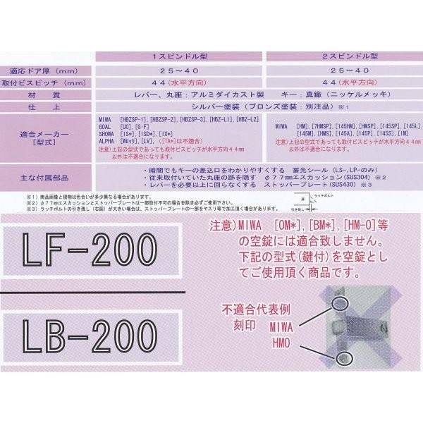 エージェント 取替用レバーハンドル 空錠用 LF-200 2スピンドル型 |  | 01
