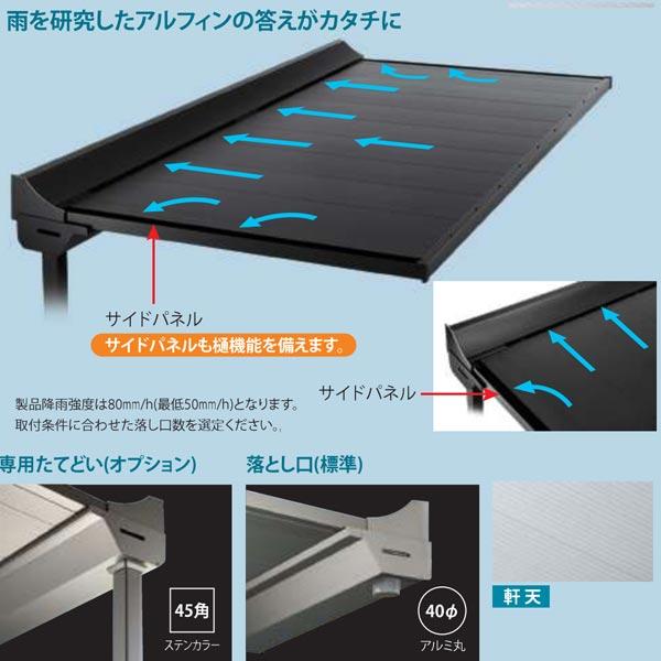 アルフィン ADシリーズ 逆勾配ひさし 基本仕様 （フロントカバー） AD-R 幅1301〜1400mm ひさし全長 1100mm |  | 02