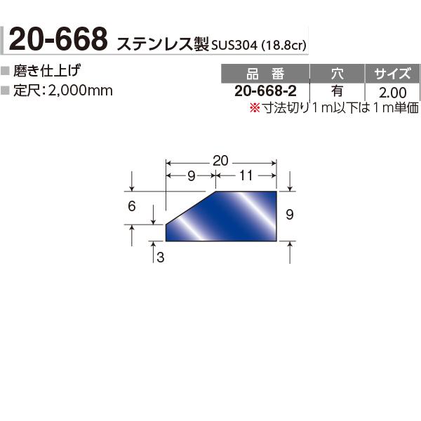アシスト 床金物 ステンレス傾斜目地 20-668-2 穴有 2m : イーヅカ