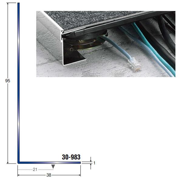 アシスト OAフロア金物 30-983 100mm用 ステンレス製SUS304（18.8cr） 穴有 定尺 2m長 |  | 01