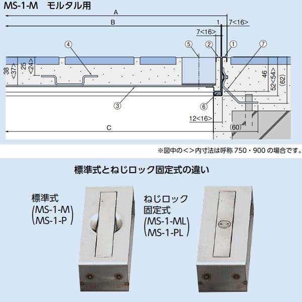♻️ 　中部 MS-1-M-600 フロアーハッチ (モルタル用) モルタル用フロアーハッチ MS-1-M | 株式会社中部コーポレーション
