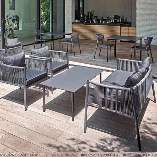 【モデル展示未使用品】クレス クヌートチェア_B ガーデンチェア 屋外使用可能 クレス 屋外可能 施設用チェア 二人掛け クヌート NW : イーヅカ