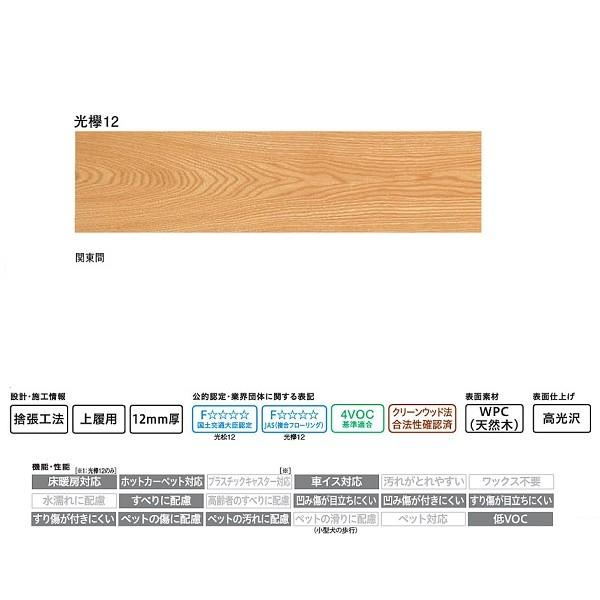 DAIKEN フローリング 欅柄 WPC広巾えんこう 光欅12 デラックス 3枚 （3.3平米） 関東間用 YP0129-2