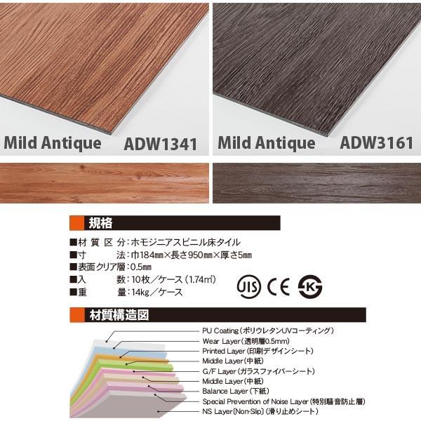 デコセルフ 置敷きフロアタイル 簡単リフォーム 賃貸住宅にもおすすめ 厚5.0mm×Ｗ184mm×H950mm 10枚入り(1.74平米） |  | 03