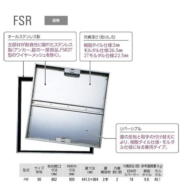 ダイケン 床点検口 FSR90 ステンレス 兼用 1台｜interiortool