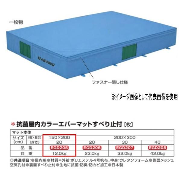 エバニュー 抗菌 屋内 カラーエバーマット すべり止付 EGD205 150×200cm 20cm厚 | EVERNEW