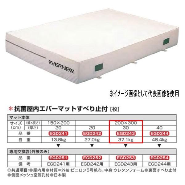 エバニュー 抗菌 屋内 エバーマット すべり止付 EGD243 200×300cm 30cm厚