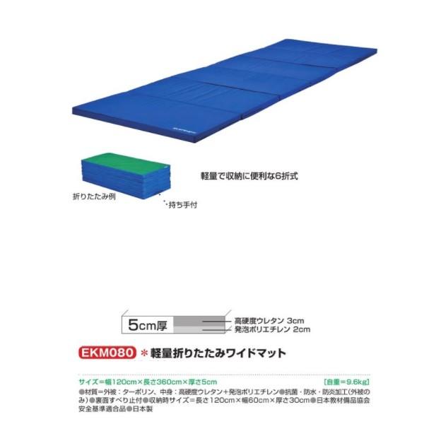 エバニュー 軽量折りたたみワイドマット EKM080 防炎 幅120×長360×厚5cm