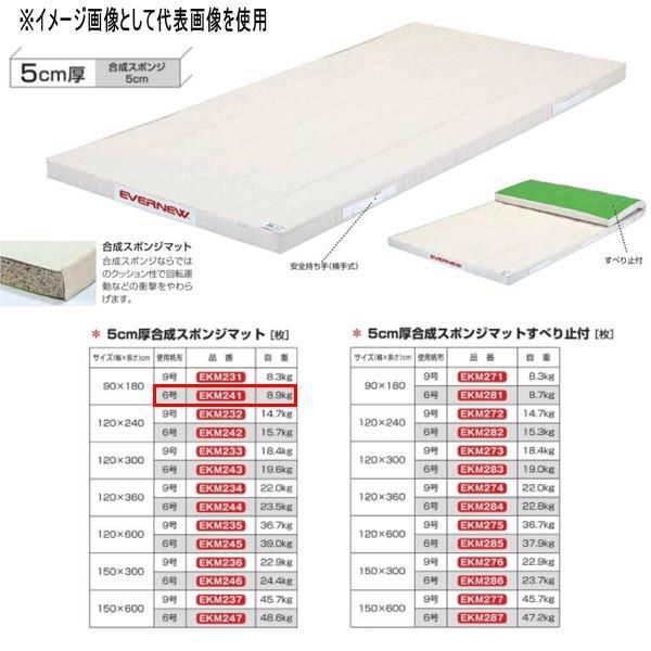 エバニュー 5cm厚合成スポンジマット EKM241 幅90×長180cm 6号帆布