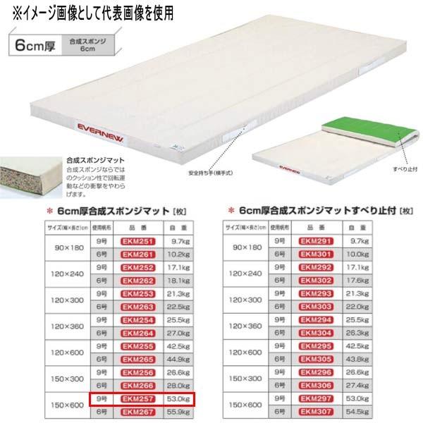 【法人限定】 EVERNEW エバニュー EKM257 合成スポンジマット9号150×600×6 メーカー直送 EVERNEW（エバニュー） 6cm厚合成スポンジマット EKM257 幅150×長600cm