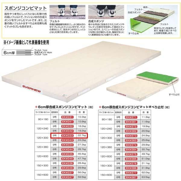 【法人限定】 EVERNEW エバニュー EKM333 合成スポンジコンビマット9号120×300×6 メーカー直送 EVERNEW（エバニュー） 6cm厚合成スポンジコンビマット EKM333 幅120