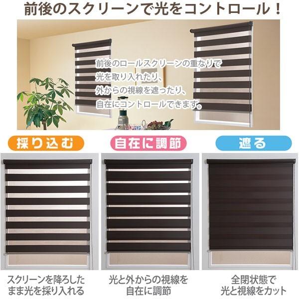 フルネス（Fullness） 調光ロールスクリーン ゼブライト ブラウン 幅60