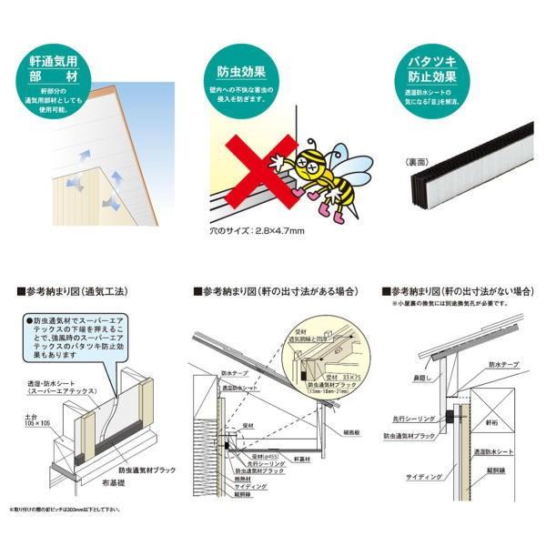 フクビ 防虫通気材ブラック 18 1000×30×16.4mm BT18K 50本入 
