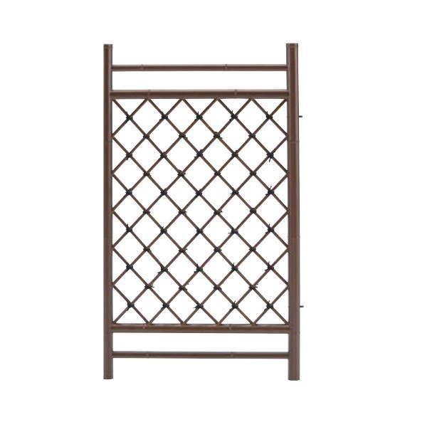 人工竹扉 アルミ柱用枝折戸 燻竹 （取付金具・あおり止付） A60FE076E W700mm×H850mm 【棕櫚（シュロ）】