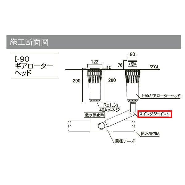 グローベン I-90ギアローターヘッド オプション スイングジョイント40A C10SU040 |  | 01