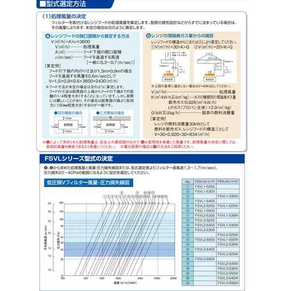 ホーコス 厨房用グリースフィルター 低圧損Vフィルター FSVL1-540W