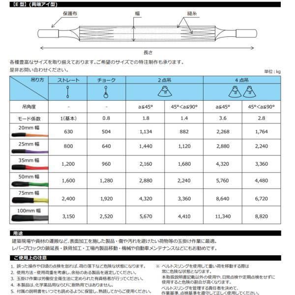 FREAK CE ベルトスリング E型 幅75mmx長4.5m｜interiortool｜02