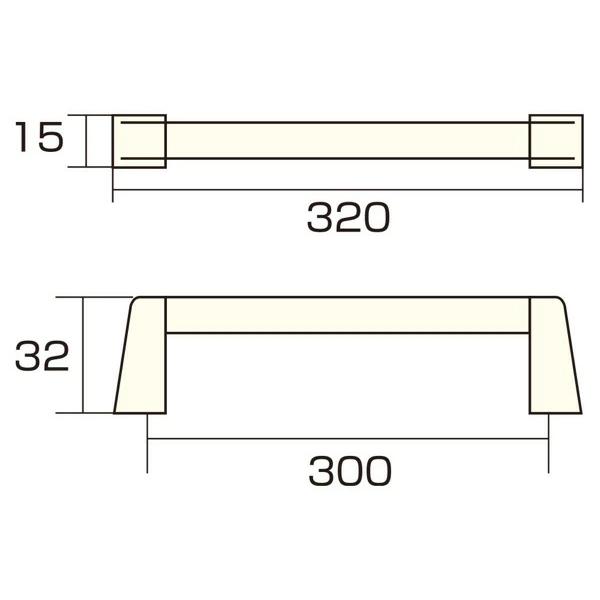 アイワ金属 アルミパイプハンドル 角座 300mm AP-438C｜interiortool｜02