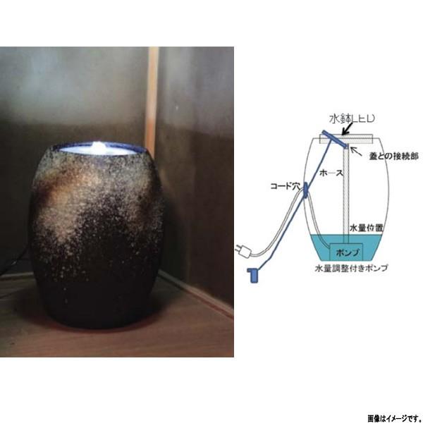 LED光のインテリア水琴窟（屋内用） 光の琴音-200LED 青古信楽 φ330