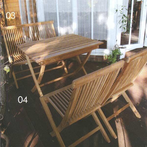 ジャービス商事 FOLDING TEAK LOVE CHAIR 折り畳みラブチェア チーク 無塗装 20868 1脚 | 