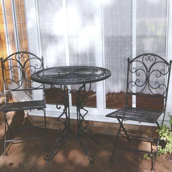 ジャービス商事 FOLDING IRON CHAIR TYPE2 折り畳みアイアンチェア2型 折畳式 ロートアイアン 黒 32353 1脚 | 