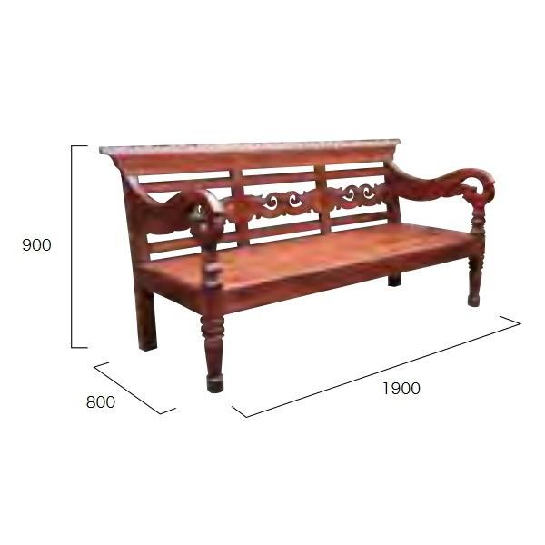 ジャービス商事 アンティークベンチ 約W1900×H900×D800×SH400 35801 | 