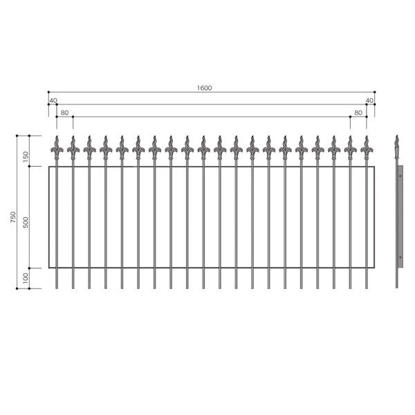 ジャービス商事 アイアンフェンス3-B型 本体1608 41389 |  | 01
