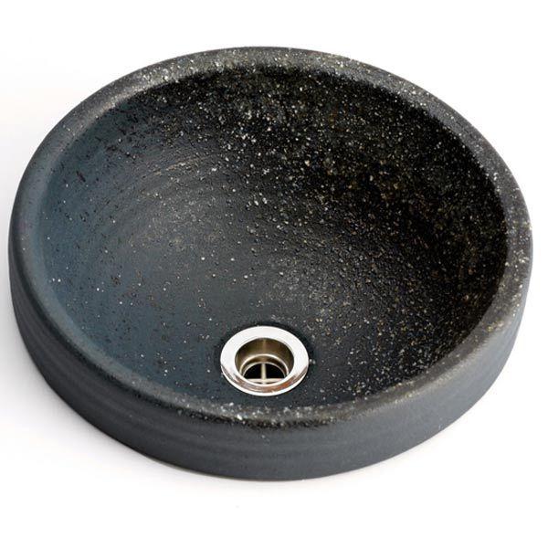 重蔵窯 利休信楽 手洗い鉢 丸 埋込型 MA06-30 青古信楽（あおこしがらき） 径300mm